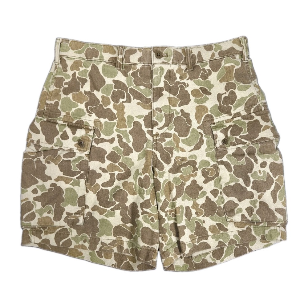 Gap Men's 8" Camo Cargo Shorts Size 32 (Mesures 34) Green Herringbone Gorpcore